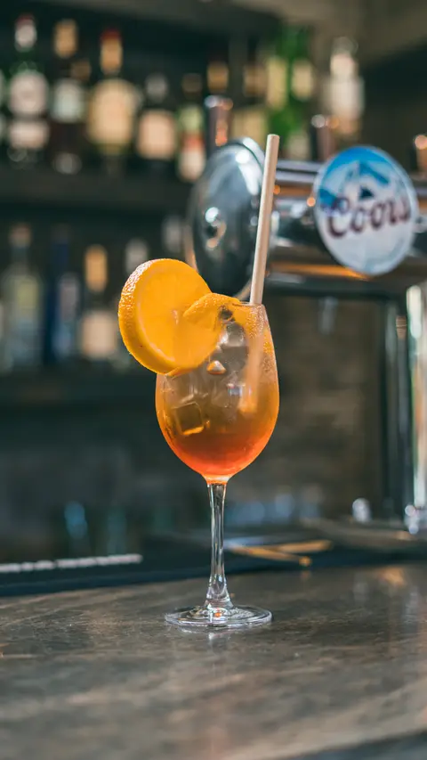 A spritz being poured at the tap